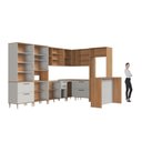 Ver imagem 5 de Cozinha Modulada Completa 11 Peças com Cristaleira 16 Portas 6 Gavetas Isabelle Bege/Freijó/Arenas