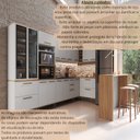 Ver imagem 7 de Cozinha Modulada Completa 11 Peças com Cristaleira 16 Portas 6 Gavetas Isabelle Bege/Freijó/Arenas
