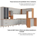 Ver mais imagens de Cozinha Modulada Completa 11 Peças com Cristaleira 16 Portas 6 Gavetas Isabelle Bege/Freijó/Arenas