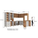 Ver imagem 4 de Cozinha Modulada Completa 11 Peças com Cristaleira 16 Portas 6 Gavetas Isabelle Bege/Freijó/Arenas