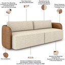 Ver imagem 4 de Sofá 3 Lugares Sala Living Orgânico 220cm Oregon K01 Couríssimo Whisky Linho Champanhe - Lyam Decor