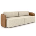 Ver imagem 1 de Sofá 3 Lugares Sala Living Orgânico 220cm Oregon K01 Couríssimo Whisky Linho Champanhe - Lyam Decor