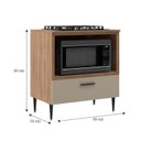 Ver imagem 2 de Balcão para Cooktop 80cm 1 Porta 1 Nicho para Forno Flora Móveis Sul
