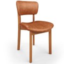 Ver imagem 3 de Kit 06 Cadeiras para Sala de Jantar Cozinha Living Estofada Dara L02 Couríssimo Camel - Lyam Decor