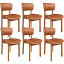 Ver imagem 1 de Kit 06 Cadeiras para Sala de Jantar Cozinha Living Estofada Dara L02 Couríssimo Camel - Lyam Decor