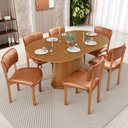 Ver imagem 2 de Kit 06 Cadeiras para Sala de Jantar Cozinha Living Estofada Dara L02 Couríssimo Camel - Lyam Decor