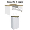 Ver imagem 2 de Conjunto 2 Peças Escrivaninha em L Gold com Armário Alto Toq Olmo Branco Artany