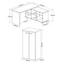 Ver imagem 3 de Kit 2 Peças Escrivaninha em L Gold com Armário Alto Toq