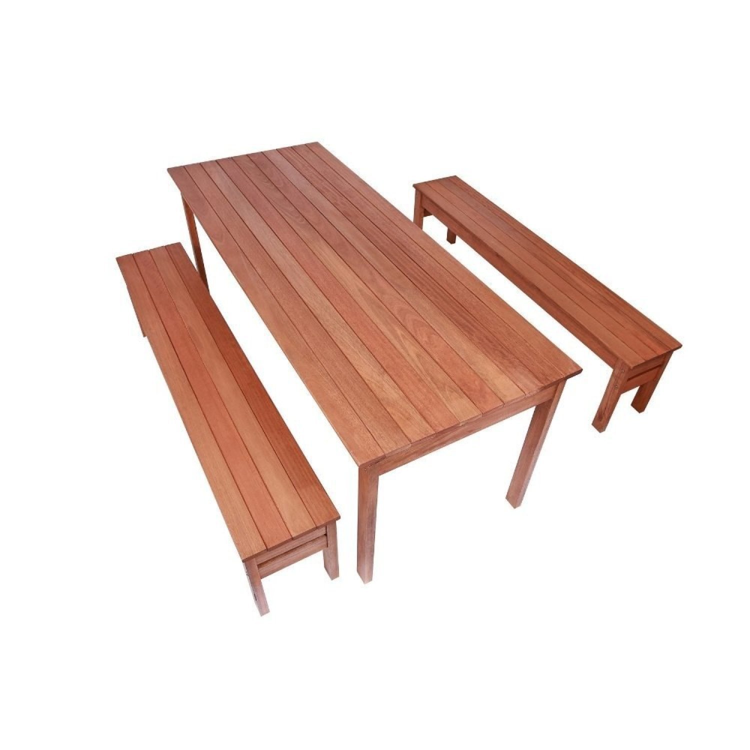 Conjunto Mesa 160cm 2 Bancos em Madeira Maciça Ultron - 2