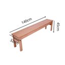 Ver imagem 5 de Conjunto Mesa 160cm 2 Bancos em Madeira Maciça Ultron Marrom