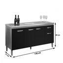 Ver imagem 2 de Balcão Gabriela 150cm 3 Portas e 1 Gaveta-ajl Móveis