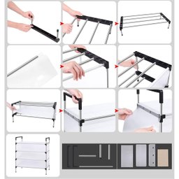 Sapateira Rack 6 Andares Prateleiras Organizaçao Calçado Sapato Tenis Hall de Entrada Objetos Resist - 5