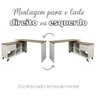 Kit 2 Peças Escrivaninha em L Gold com Armário Baixo Toq - 4