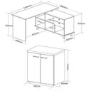 Ver imagem 3 de Kit 2 Peças Escrivaninha em L Gold com Armário Baixo Toq