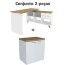 Ver imagem 2 de Conjunto 2 Peças Escrivaninha em L Gold com Armário Baixo Toq Olmo Branco Artany