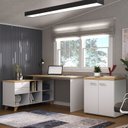 Ver imagem 1 de Kit 2 Peças Escrivaninha em L Gold com Armário Baixo Toq