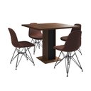 Ver imagem 6 de Mesa Jantar Londres Quadrada Amêndoa 90cm Base Preta 4 Cadeiras Eames Estofadas Caramelo Ferro