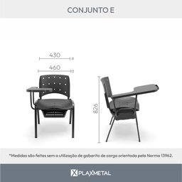 Kit 10 Carteiras Com Prancheta Lateral - 5