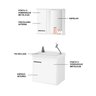 Conjunto Gabinete + Armário para Banheiro Arts 45 Cm Branco - 4