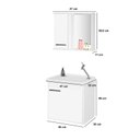 Ver imagem 3 de Conjunto Gabinete + Armário para Banheiro Arts 45 Cm Branco