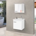 Ver imagem 1 de Conjunto Gabinete + Armário para Banheiro Arts 45 Cm Branco