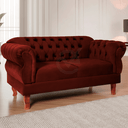 Ver imagem 2 de Namoradeira Chesterfield Elisabeth 2 Lugares Via Encanto Veludo Bordô