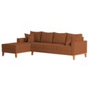 Ver imagem 4 de Sofá 4 Lugares Beny com Chaise Esquerdo Corino Terracota