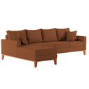 Ver imagem 3 de Sofá 4 Lugares Beny com Chaise Esquerdo Corino Terracota