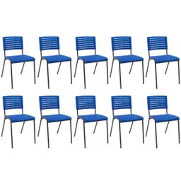 Kit 10 Cadeiras Escritório Fixa Hotel Auditório Niala NR17 - 1