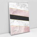 Ver imagem 2 de Quadro Decorativo em Canvas Geométrico Mármore Rosa, Branco e Preto TaColado Moldura Branca 90 x 60c