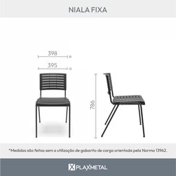Kit 10 Cadeiras Escritório Fixa Hotel Auditório Niala NR17 - 4