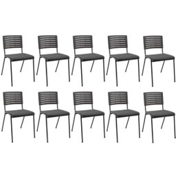 Kit 10 Cadeiras Escritório Fixa Hotel Auditório Niala NR17 - 1