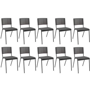 Kit 10 Cadeiras Escritório Fixa Hotel Auditório Niala NR17