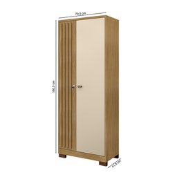 Guarda Roupa Solteiro 2 Portas Stella I01 Carvalho Off White Clique Chique - 7