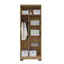 Ver imagem 3 de Guarda Roupa Solteiro 2 Portas Stella I01 Carvalho Off White Clique Chique