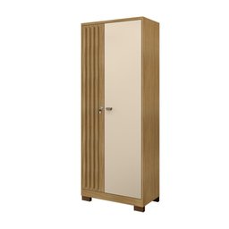 Guarda Roupa Solteiro 2 Portas Stella I01 Carvalho Off White Clique Chique - 1