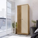Ver imagem 2 de Guarda Roupa Solteiro 2 Portas Stella I01 Carvalho Off White Clique Chique