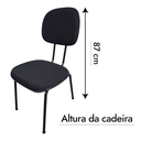 Ver imagem 6 de Cadeira de Escritório Secretária Curvada Anatômica, Base Fixa Palito 7/8, Tecido Jserrano Cor Preto