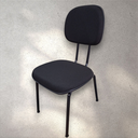 Ver imagem 3 de Cadeira de Escritório Secretária Curvada Anatômica, Base Fixa Palito 7/8, Tecido Jserrano Cor Preto