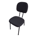 Ver imagem 5 de Cadeira de Escritório Secretária Curvada Anatômica, Base Fixa Palito 7/8, Tecido Jserrano Cor Preto