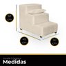 Escadinha para Pet Escadinha para Cachorro Gato Subir na Cama para Quarto 3 Degrau Suede Confortável - 5