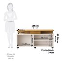 Ver imagem 3 de Rack para TV até 55 Polegadas 136cm 1 Porta de Correr e Rodízios Heitor Espresso Móveis