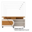Ver imagem 7 de Rack para TV até 55 Polegadas 136cm 1 Porta de Correr e Rodízios Heitor Espresso Móveis
