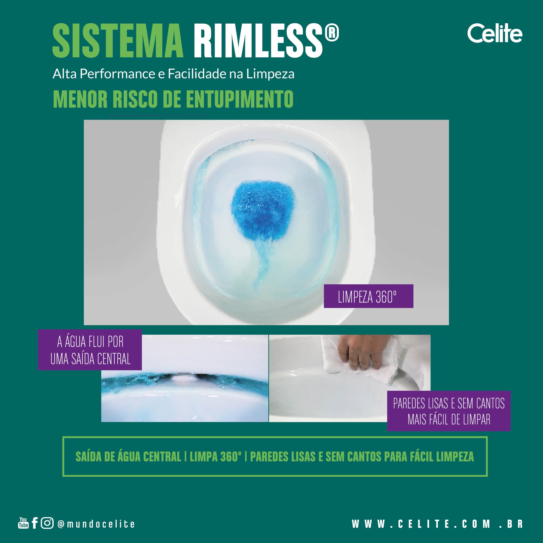 Kit Vaso Sanitário Rimless com Assento PP Softclose Vip Celite - 2