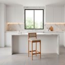 Ver imagem 1 de Kit 6 Banquetas Assento Encosto Estofado em Linho Hellen:mel com Linho Cru