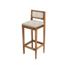 Ver imagem 6 de Kit 6 Banquetas Assento Encosto Estofado em Linho Hellen:mel com Linho Cru