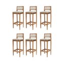 Ver imagem 2 de Kit 6 Banquetas Assento Encosto Estofado em Linho Hellen:mel com Linho Cru