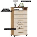 Ver imagem 2 de Cômoda Veneza 6 Gavetas Amêndoa Off White