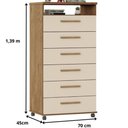 Ver imagem 3 de Cômoda Veneza 6 Gavetas Amêndoa Off White