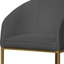 Ver imagem 4 de Poltrona Banqueta Decorativa Mia Suede Base Metal Dourada - Estopar Poltrona Mia Suede Cinza